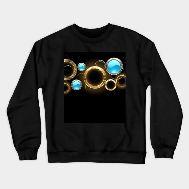 Abstract background with golden rings Crewneck Sweatshirt by Blackmoon9